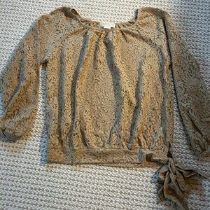 MICHAEL Michael Kors Tan Tie Front Blouse